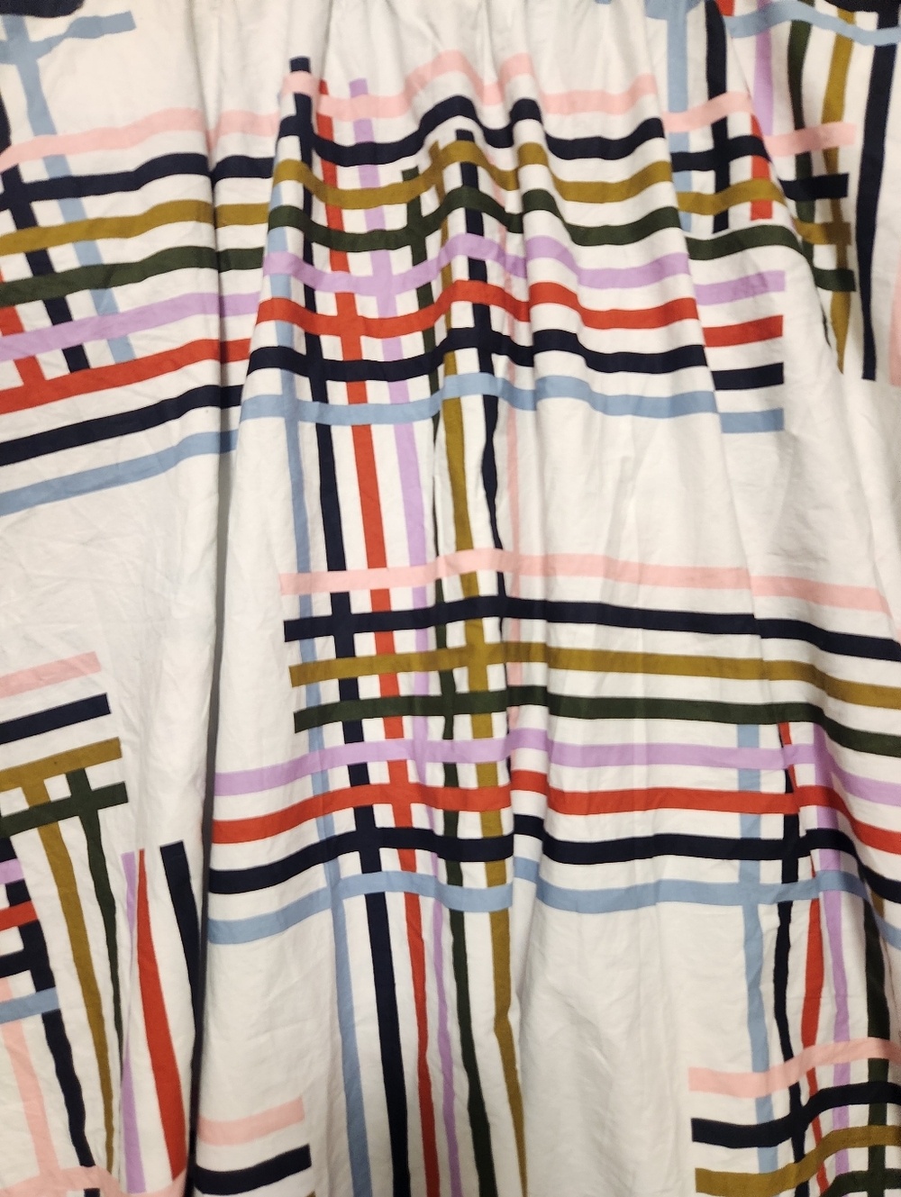 Eloquii Skirt Women Size 18 White Multicolor Stripes With Pockets Zipper Stretch - Picture 4 of 13